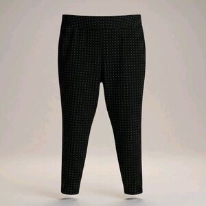 Investments Women's 20W Black Diamond Straight Leg Elastic Waist High Rise Pants